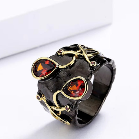 Fashionable And Retro Women's Straight-pull Oval Ring